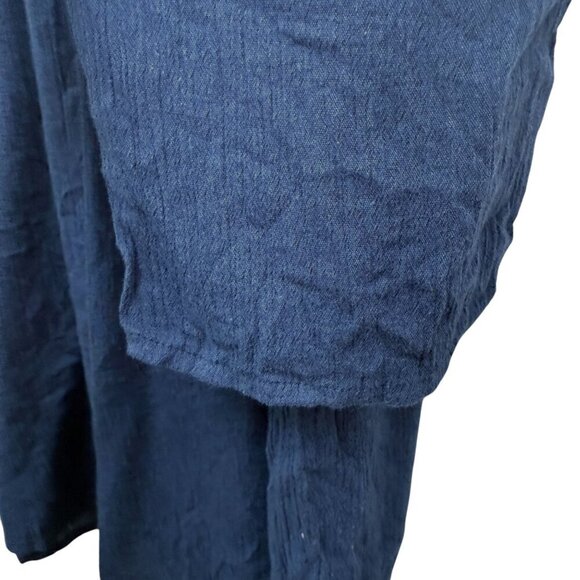 Style & Co. Womens Top Large Boho Blue Crinkle Cotton Viscose Tunic Blouse NEW - Picture 8 of 8